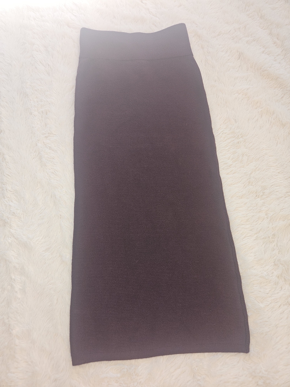 💜NWT Express Burgundy Wine Ribbed Knit Midi Pencil Skirt Women's Size S